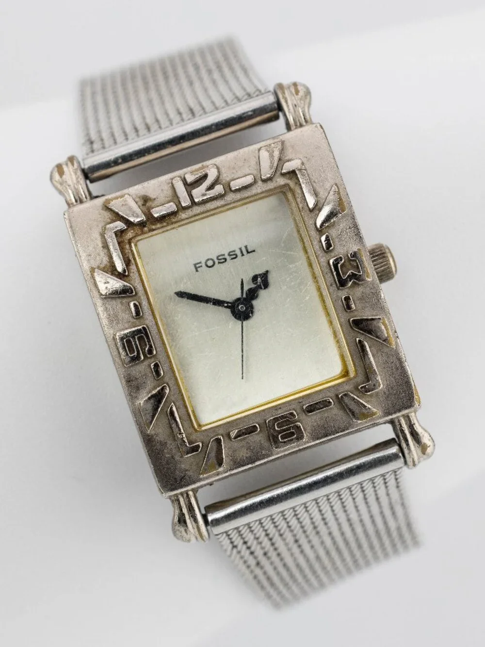 FOSSIL EC-8799 Vintage Mesh Band MOP Quartz Analog Women's Watch New Battery